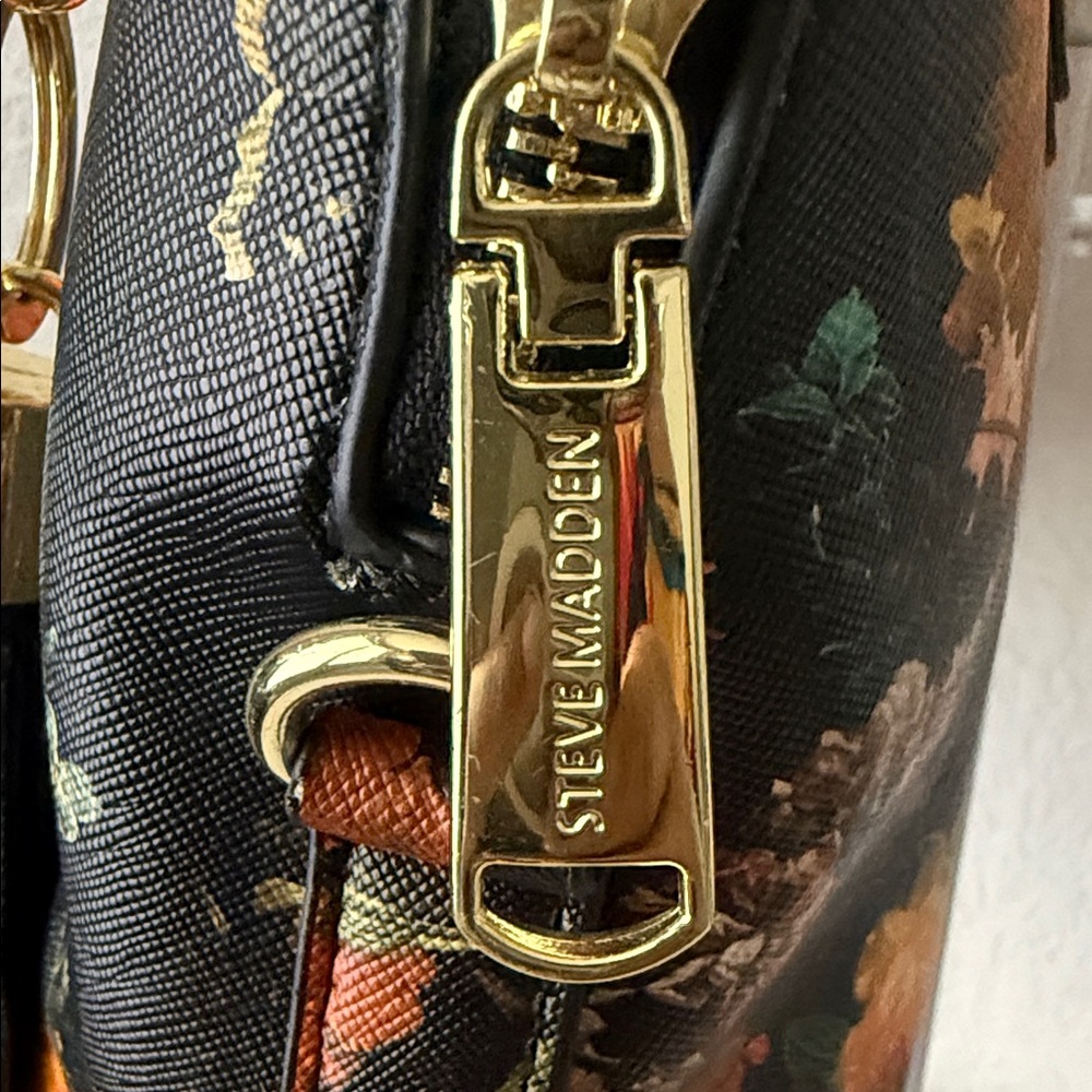 Steve Madden Flower Dome Satchel with Gold Accents & Crossbody Strap - Picture 5 of 10